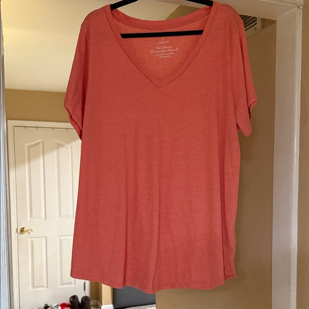 Women's Torrid classic fit V-Neck Coral Top
